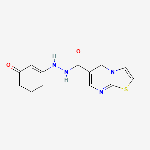 5H-Thiazolo(3,2-a)pyrimidine-6-carboxylic acid, 2,3-dihydro-5-oxo-2-phenylhydrazide