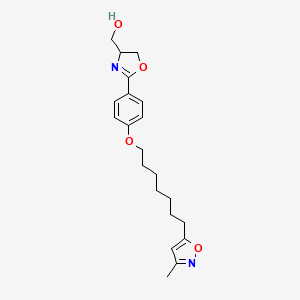 4-Oxazolemethanol, 4,5-dihydro-2-(4-((7-(3-methyl-5-isoxazolyl)heptyl)oxy)phenyl)-