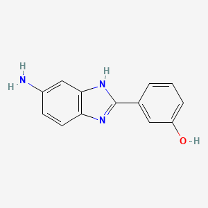 molecular formula C13H11N3O B1268570 3-(5-氨基-1H-苯并咪唑-2-基)-苯酚 CAS No. 436100-00-4