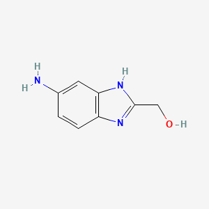 molecular formula C8H9N3O B1268574 (5-氨基-1H-苯并[d]咪唑-2-基)甲醇 CAS No. 3411-71-0