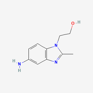 molecular formula C10H13N3O B1268575 2-(5-氨基-2-甲基-苯并咪唑-1-基)-乙醇 CAS No. 247109-31-5