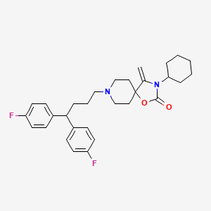 1-Oxa-3,8-diazaspiro(4.5)decan-2-one, 8-(4,4-bis(4-fluorophenyl)butyl)-3-cyclohexyl-4-methylene-