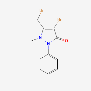 molecular formula C11H10Br2N2O B1268589 4-Bromo-5-(bromomethyl)-1-methyl-2-phenylpyrazol-3-one CAS No. 5767-66-8