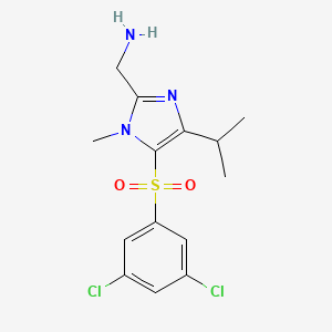 B12685907 1H-Imidazole-2-methanamine, 5-((3,5-dichlorophenyl)sulfonyl)-1-methyl-4-(1-methylethyl)- CAS No. 178980-04-6