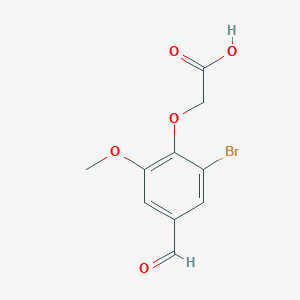 molecular formula C10H9BrO5 B1268632 2-(2-溴-4-甲酰基-6-甲氧基苯氧基)乙酸 CAS No. 677012-43-0