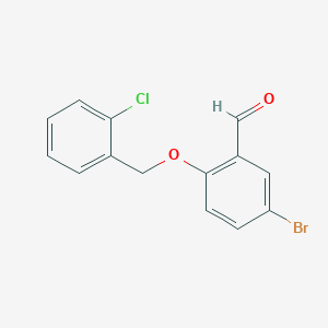 molecular formula C14H10BrClO2 B1268633 5-Bromo-2-[(2-chlorobenzyl)oxy]benzaldehyde CAS No. 428462-38-8