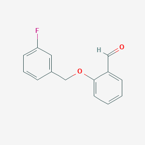 molecular formula C14H11FO2 B1268634 2-[(3-Fluorobenzyl)oxy]benzaldehyde CAS No. 6455-94-3