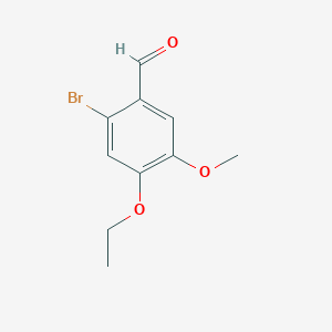molecular formula C10H11BrO3 B1268636 2-溴-4-乙氧基-5-甲氧基苯甲醛 CAS No. 56517-31-8