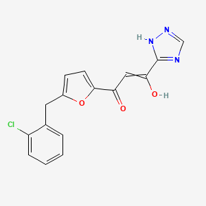 2-Propen-1-one, 1-(5-((2-chlorophenyl)methyl)-2-furanyl)-3-hydroxy-3-(1H-1,2,4-triazol-3-yl)-