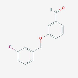 molecular formula C14H11FO2 B1268639 3-[(3-Fluorobenzyl)oxy]benzaldehyde CAS No. 590353-54-1