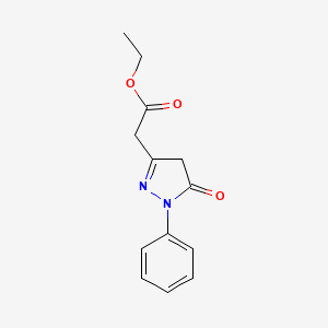 molecular formula C13H14N2O3 B1268645 乙基(5-氧代-1-苯基-4,5-二氢-1H-吡唑-3-基)乙酸酯 CAS No. 29211-44-7