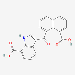 1H-Indole-7-carboxylic acid, 3-((8-carboxy-1-naphthalenyl)carbonyl)-