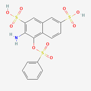 3-Amino-4-((phenylsulphonyl)oxy)naphthalene-2,7-disulphonic acid