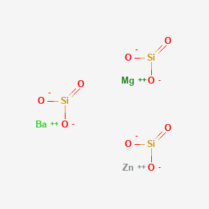 molecular formula BaMgO9Si3Zn B12686511 Silicic acid, barium magnesium zinc salt CAS No. 72162-08-4