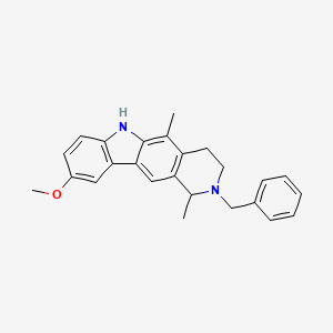 2-Benzyl-2,3,4,6-tetrahydro-9-methoxy-1,5-dimethyl-1H-pyrido(4,3-b)carbazole