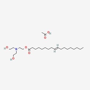 molecular formula C26H51NO6 B12686617 Bis(2-hydroxyethyl)(2-(octadec-9-enoyloxy)ethyl)ammonium acetate CAS No. 93803-18-0