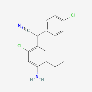 (4-Amino-2-chloro-5-isopropylphenyl)(4-chlorophenyl)acetonitrile