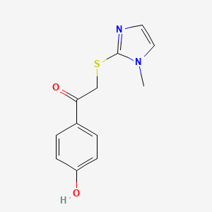 molecular formula C12H12N2O2S B1268672 1-(4-羟基苯基)-2-[(1-甲基-1H-咪唑-2-基)硫代]乙酮 CAS No. 313666-46-5