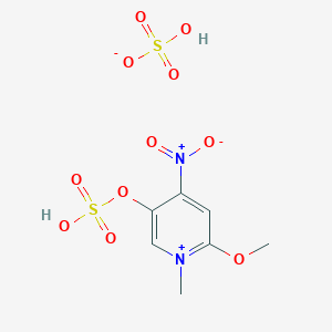 molecular formula C7H10N2O11S2 B12686818 2-Methoxy-4-nitro-5-(sulphooxy)phenylammonium hydrogen sulphate CAS No. 97337-95-6