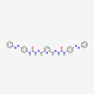 molecular formula C33H27N11O2 B12686822 2,6-Pyridinedicarbaldehyde bis(N-(4-(phenyldiazenyl)phenyl)semicarbazone) CAS No. 7599-28-2