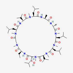 molecular formula C59H107N11O12 B12686876 Cyclosporin A, 6-(threo-3-hydroxy-N-methyl-L-leucine)- CAS No. 154334-72-2