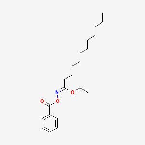 molecular formula C21H33NO3 B12686942 Ethyl N-(benzoyloxy)laurimidate CAS No. 80538-43-8