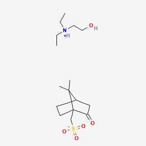 Diethyl(2-hydroxyethyl)ammonium (1)-2-oxobornane-10-sulphonate