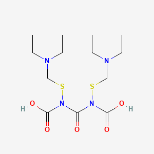 molecular formula C13H26N4O5S2 B12686954 Bis(((diethylamino)methyl)thio)diimidotricarbonic acid CAS No. 84522-24-7