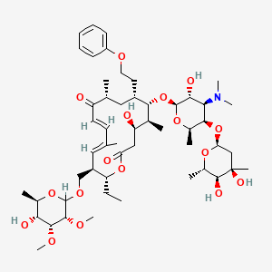 molecular formula C52H83NO17 B12686984 20-Dihydro-20-O-phenyl macrocin CAS No. 91662-23-6