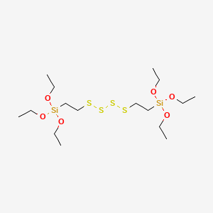 molecular formula C16H38O6S4Si2 B12686992 4,4,13,13-Tetraethoxy-3,14-dioxa-7,8,9,10-tetrathia-4,13-disilahexadecane CAS No. 41453-79-6