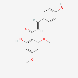 molecular formula C18H18O5 B12687042 2-Propen-1-one, 1-(4-ethoxy-2-hydroxy-6-methoxyphenyl)-3-(4-hydroxyphenyl)- CAS No. 86277-69-2