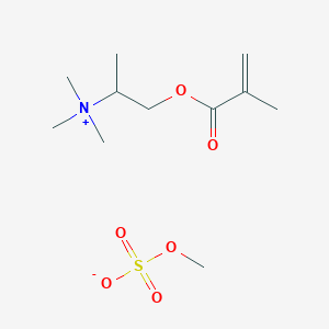 molecular formula C11H23NO6S B12687057 Methyl 2-((2-methyl-1-oxoallyl)oxy)-1-methylethyltrimethylammoniumsulphate CAS No. 93842-93-4