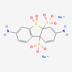 molecular formula C12H10N2Na2O8S3 B12687088 Disodium 3,7-diaminodibenzothiophenedisulphonate 5,5-dioxide CAS No. 71477-14-0