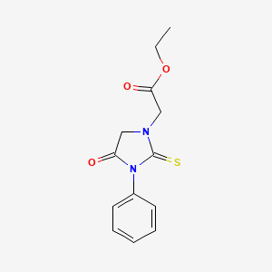 1-Imidazolidineacetic acid, 4-oxo-3-phenyl-2-thioxo-, ethyl ester