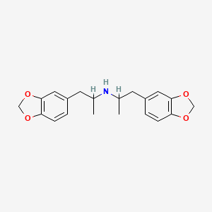 molecular formula C20H23NO4 B12687115 1,3-Benzodioxole-5-ethanamine, N-(2-(1,3-benzodioxol-5-yl)-1-methylethyl)-alpha-methyl- CAS No. 67668-98-8