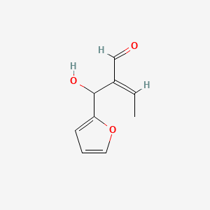 molecular formula C9H10O3 B12687139 alpha-Ethylidene-beta-hydroxyfuran-2-propionaldehyde CAS No. 84215-52-1