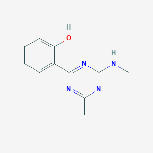 molecular formula C11H12N4O B1268716 2-[4-甲基-6-(甲基氨基)-1,3,5-三嗪-2-基]苯酚 CAS No. 146998-51-8