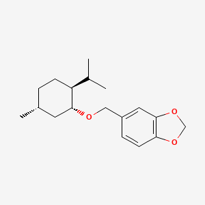 molecular formula C18H26O3 B12687186 1,3-Benzodioxole, 5-((((1R,2S,5R)-5-methyl-2-(1-methylethyl)cyclohexyl)oxy)methyl)- CAS No. 742072-74-8