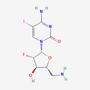 1-(5-amino-2,5-dideoxy-2-fluoro-beta-D-arabinofuranosyl)-5-iodocytosine