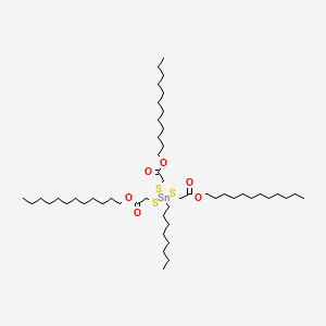 molecular formula C50H98O6S3Sn B12687395 Tridodecyl 2,2',2''-((octylstannylidyne)tris(thio))triacetate CAS No. 84332-95-6