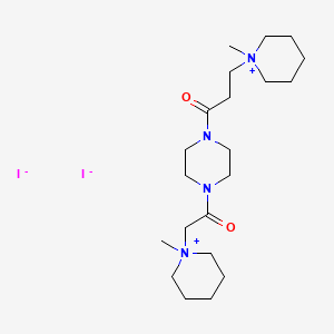 Piperidinium, 1-methyl-1-(3-(4-((1-methylpiperidinio)acetyl)-1-piperazinyl)-3-oxopropyl)-, diiodide