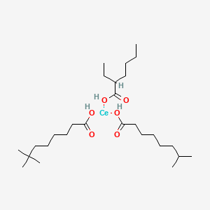 molecular formula C27H54CeO6 B12687627 (2-Ethylhexanoato-O)(isononanoato-O)(neodecanoato-O)cerium CAS No. 93939-87-8