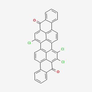 molecular formula C34H13Cl3O2 B12687633 Trichlorobenzo(rst)phenanthro(10,1,2-cde)pentaphene-9,18-dione CAS No. 30729-50-1