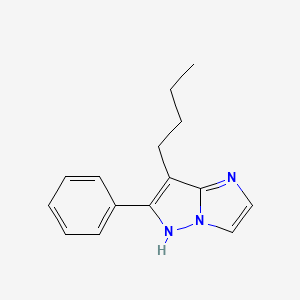 molecular formula C15H17N3 B12687654 7-Butyl-6-phenyl-1H-imidazo(1,2-b)pyrazole CAS No. 130598-84-4