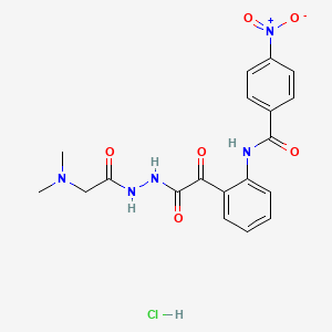 Hydrazine, 1-((dimethylamino)acetyl)-2-((o-(p-nitrobenzamido)phenyl)oxalyl)-, hydrochloride, hydrate