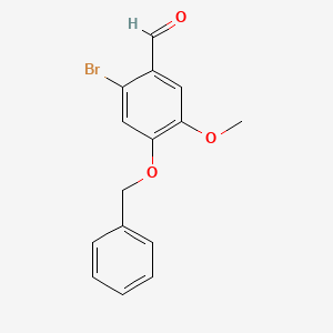 molecular formula C15H13BrO3 B1268771 4-(苄氧基)-2-溴-5-甲氧基苯甲醛 CAS No. 40705-22-4