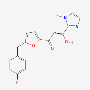 2-Propen-1-one, 1-(5-((4-fluorophenyl)methyl)-2-furanyl)-3-hydroxy-3-(1-methyl-1H-imidazol-2-yl)-