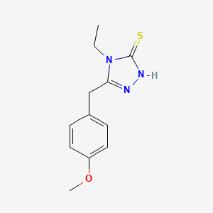 molecular formula C12H15N3OS B1268780 4-乙基-5-(4-甲氧基苄基)-4H-1,2,4-三唑-3-硫醇 CAS No. 590354-46-4