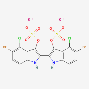 Dipotassium 5,5'-dibromo-4,4'-dichloro(2,2'-bi-1H-indole)-3,3'-diyl disulphate