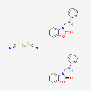 Copper, bis(3-((phenylamino)methyl)-2(3H)-benzoxazolone-N(sup N(sup 3),O(sup 2))bis(thiocyanato-N))-